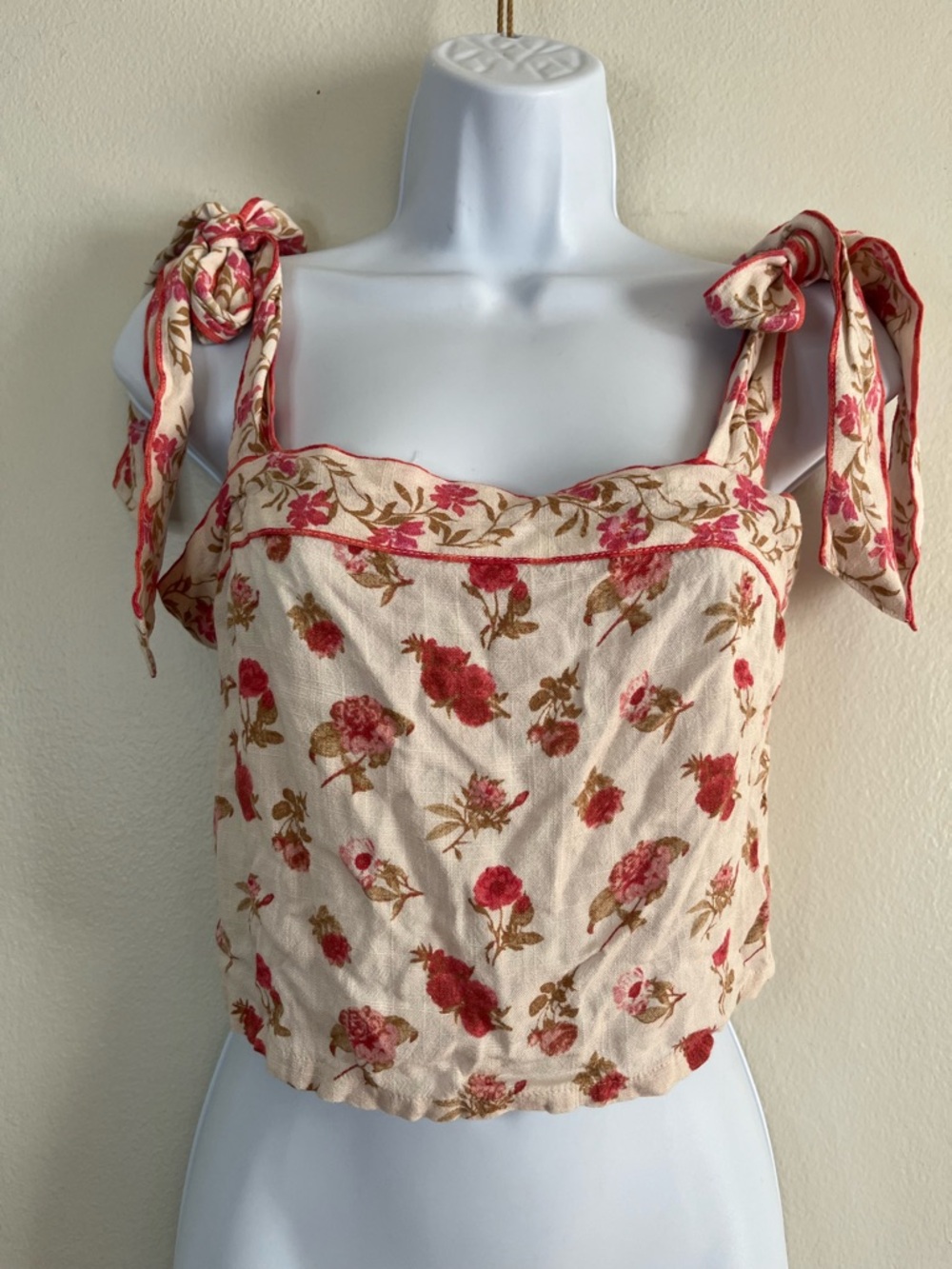 Rose + Olive Resort Floral Roses Crop Top